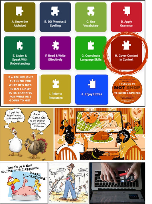 How to Put Together the Parts & Pieces That Make Language Work: Covering Content in Context (Holiday Edition)