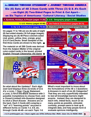 H-03b English Through Citizenship/Journey Through America: the Game - Questioning & Answering Resource for Topics 1-6