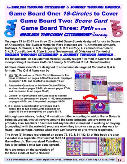 H-03b English Through Citizenship/Journey Through America: the Game - Questioning & Answering Resource for Topics 1-6