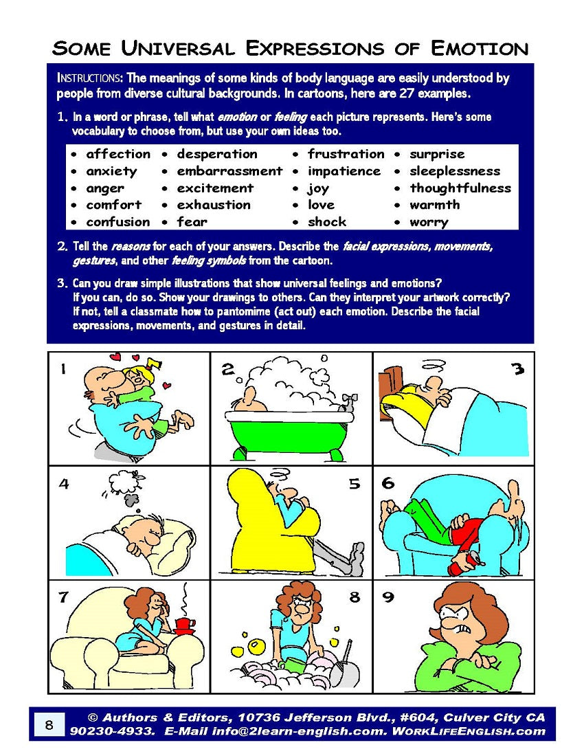 E-00.01a Instruction in Non-Verbal Body Language: Oral- Skills Activities & Lessons