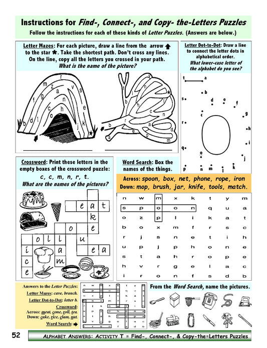 A-09.04 Solve Alphabet Puzzles, Play Alphabet Guessing Games, Do Alphabet Activities & More