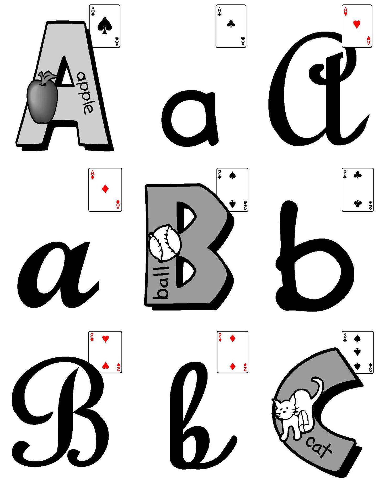 A-07.07: Use Alphabet-Letter Cards AaAa to ZzZz, Version 5, in Learning Activities & Games