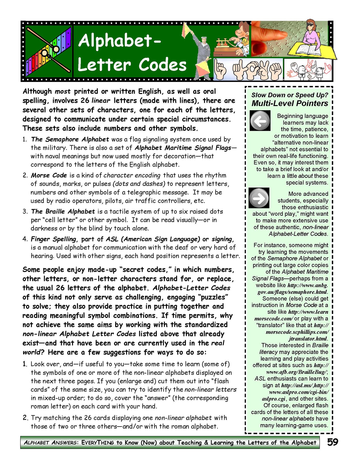 A-11: Use Alphabet-Letter Codes