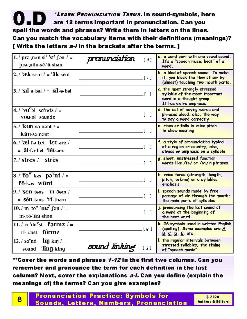 E-00.03a Get Pronunciation Practice with Symbols for Sounds, Alphabet Letters & Greetings