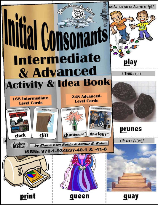 B. Initial Consonants Level 3 & 4,  Intermediate & Advanced = 168 & 252-Card Decks, 88-Page Activities & Ideas Book (Print Version + Shipping)