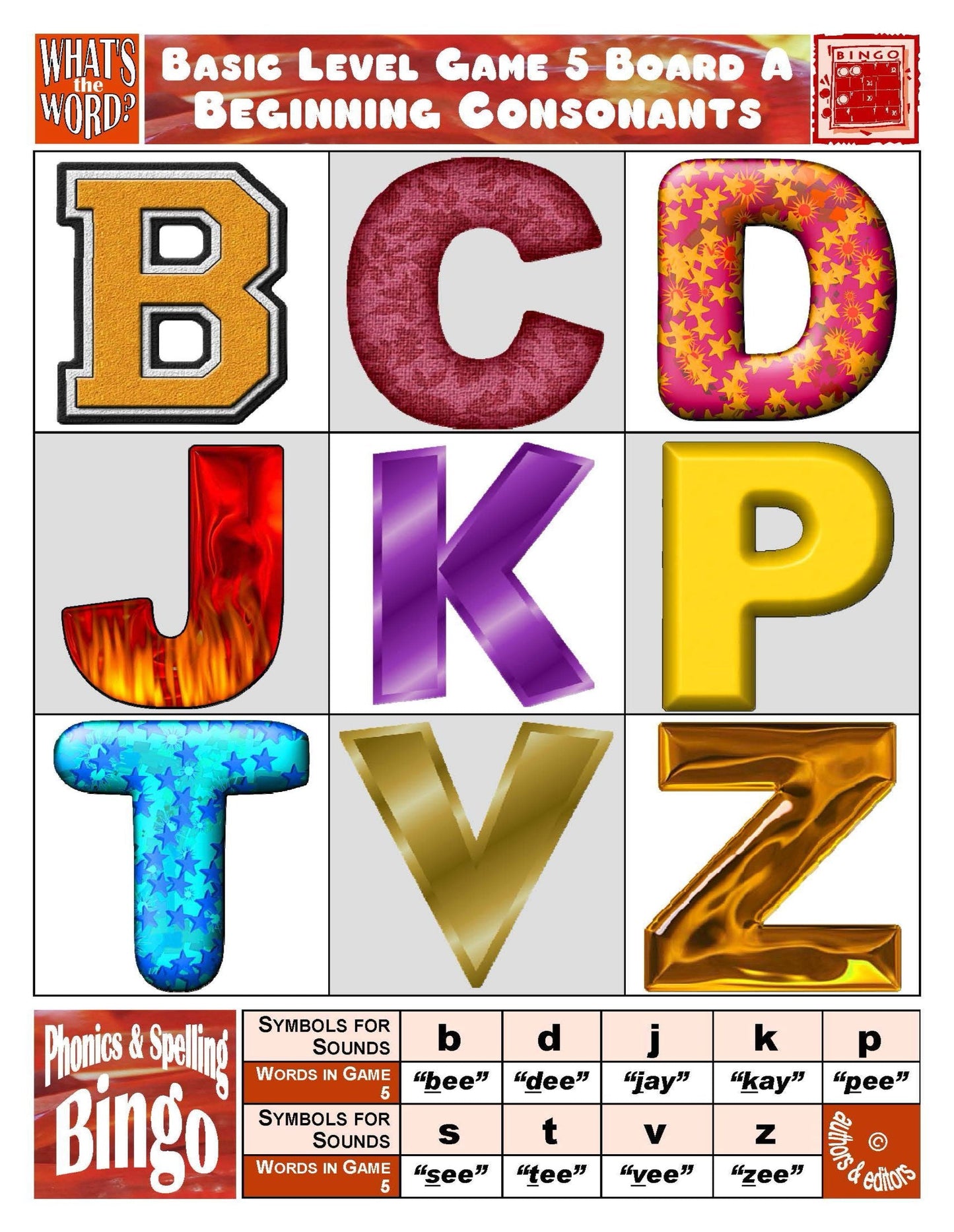 B-07a Phonics & Spelling Bingo - Basic Level (60-Page Activities & Ideas Book + 20 x 4 Pages of Games 1-8) (Print Version + Shipping)