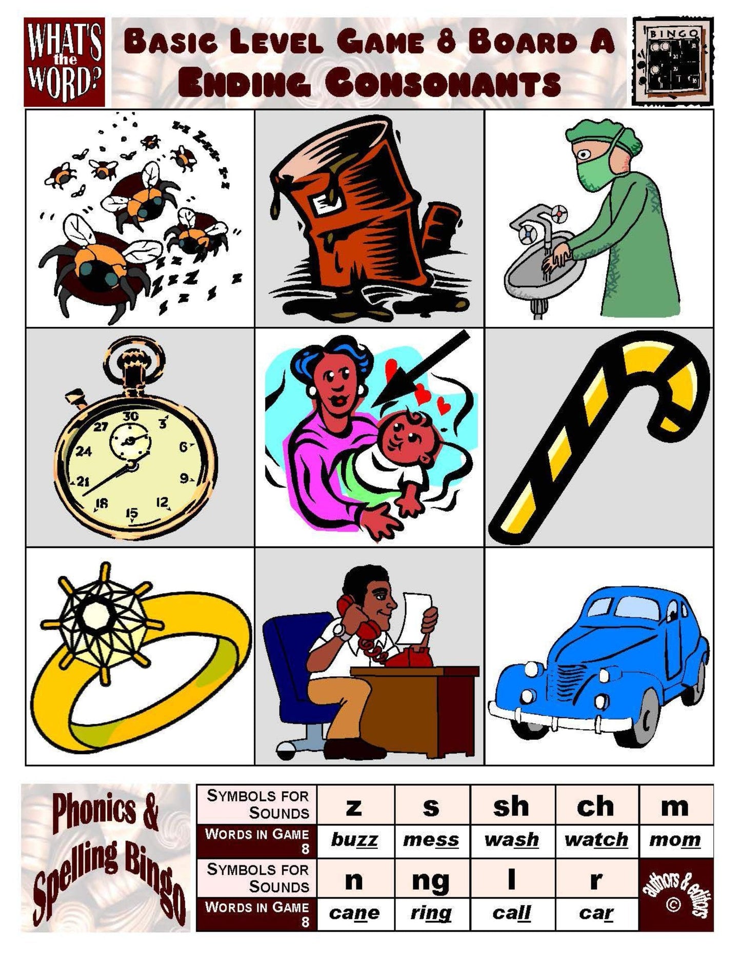 B-07a Phonics & Spelling Bingo - Basic Level (60-Page Activities & Ideas Book + 20 x 4 Pages of Games 1-8) (Print Version + Shipping)