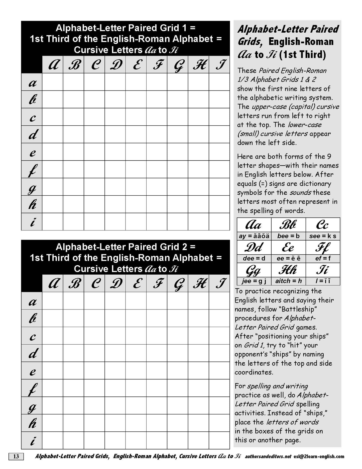 A-05.03: Use Alphabet-Letter Paired Grids in Three Thirds