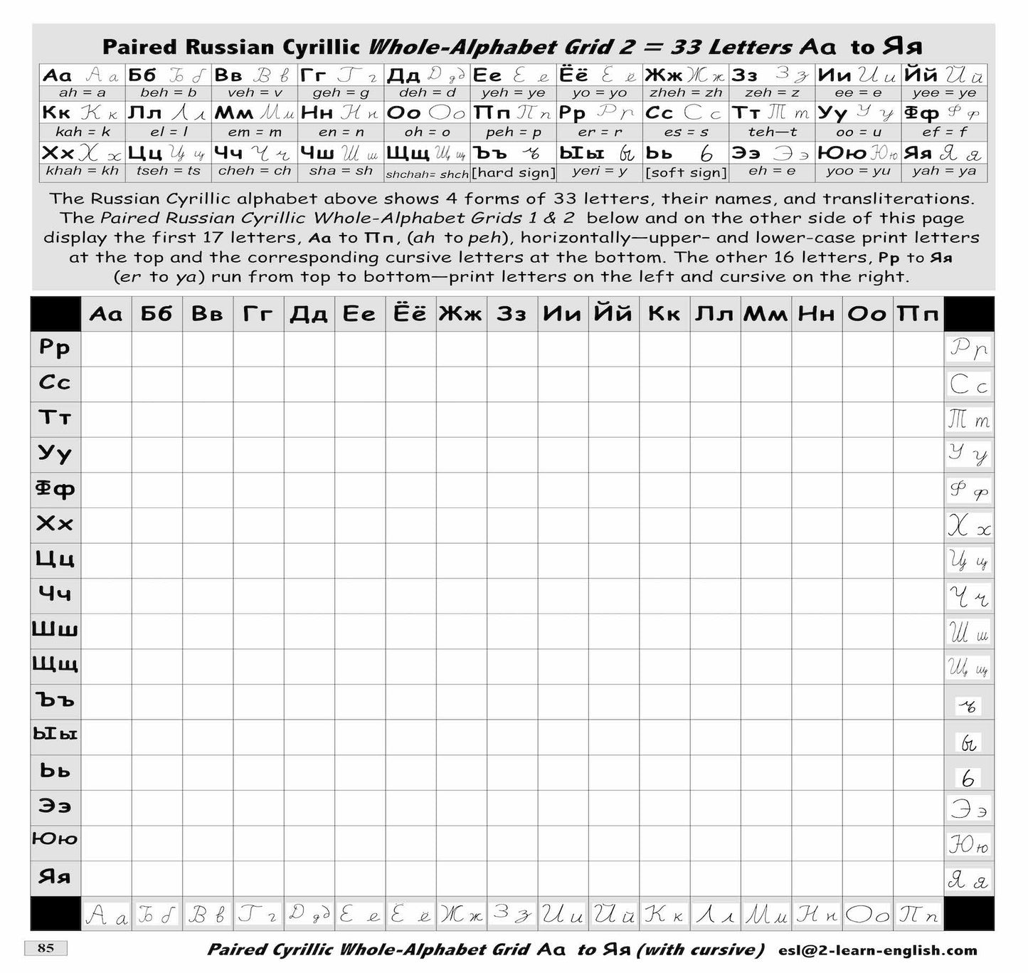 A-05.08 Use Alphabet-Letter Paired Grids with Cyrillic Characters