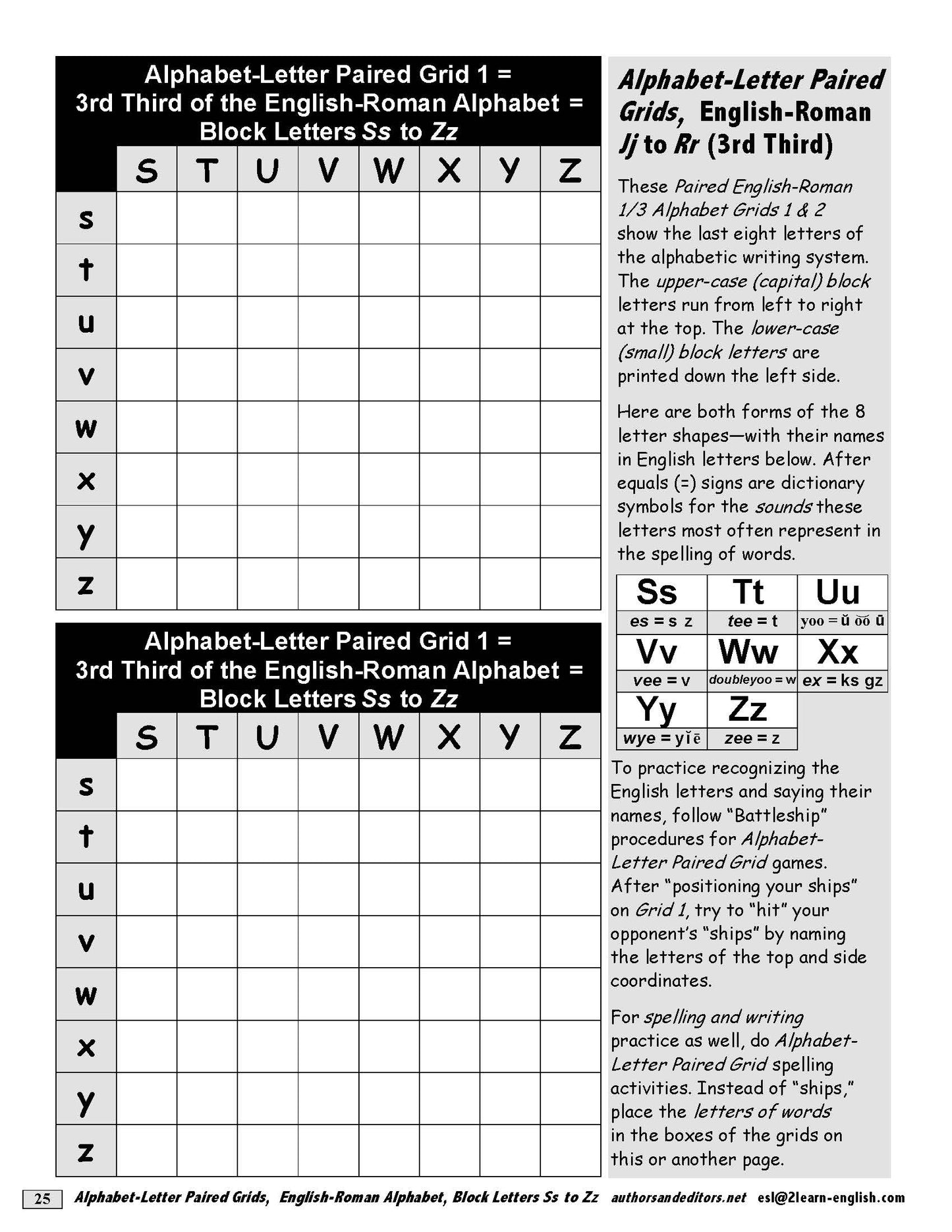 A-05.03 Use Alphabet-Letter Paired Grids in Three Thirds