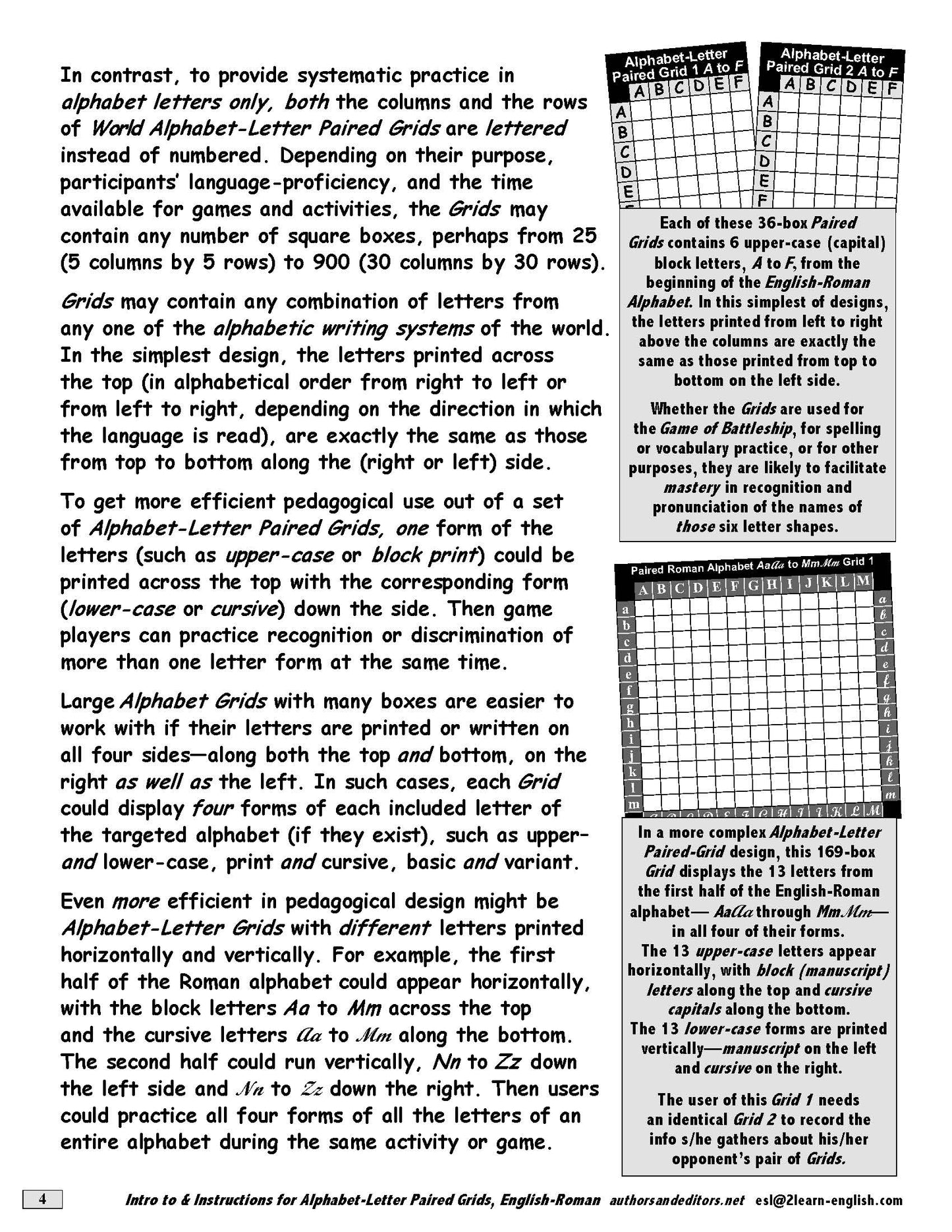 A-05.02 Learn Why & How to Play Strategy Games with Paired (Spelling) Grids