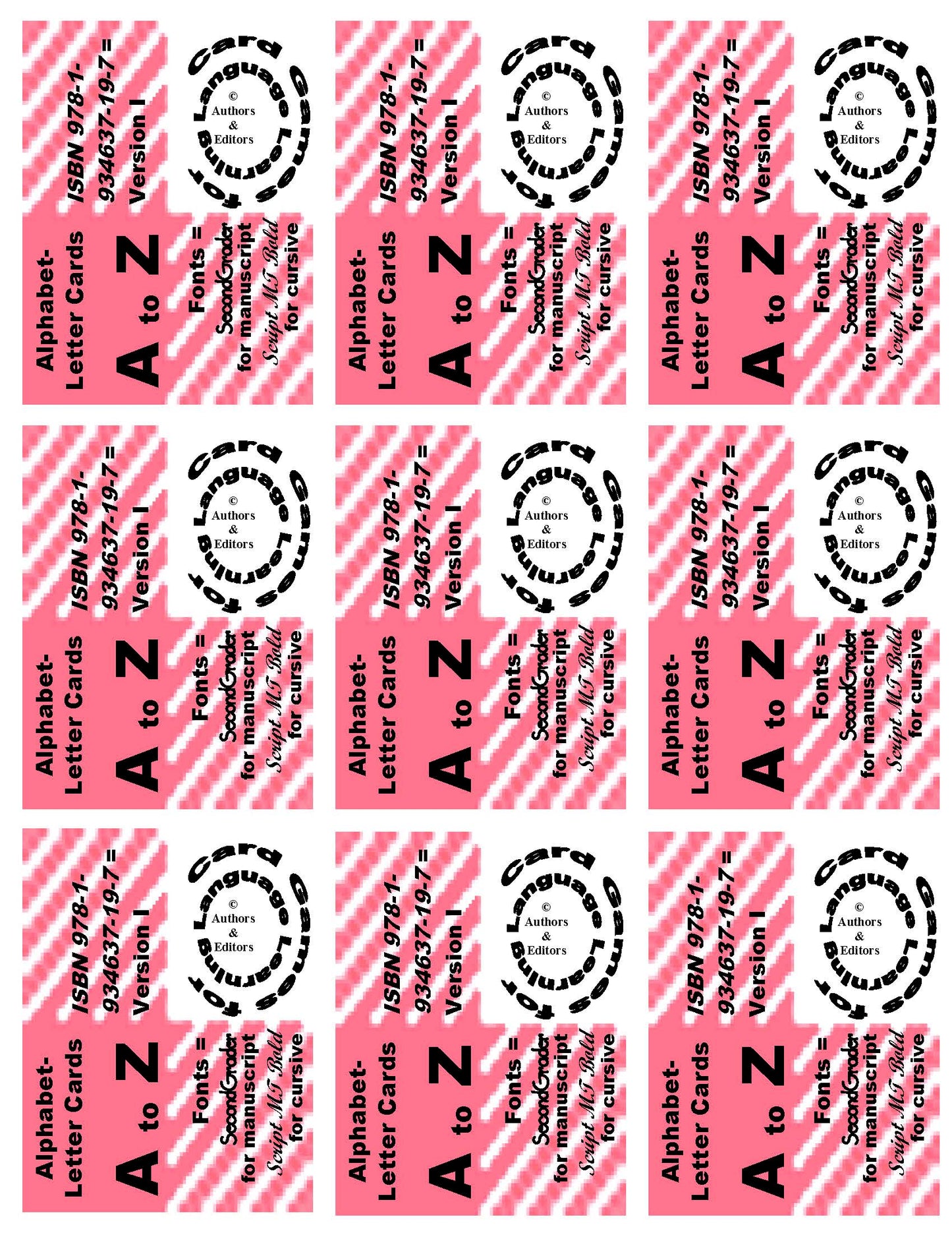 A-07.03: Use Alphabet-Letter Cards AaAa to ZzZz, Version 1, in Learning Activities & Games