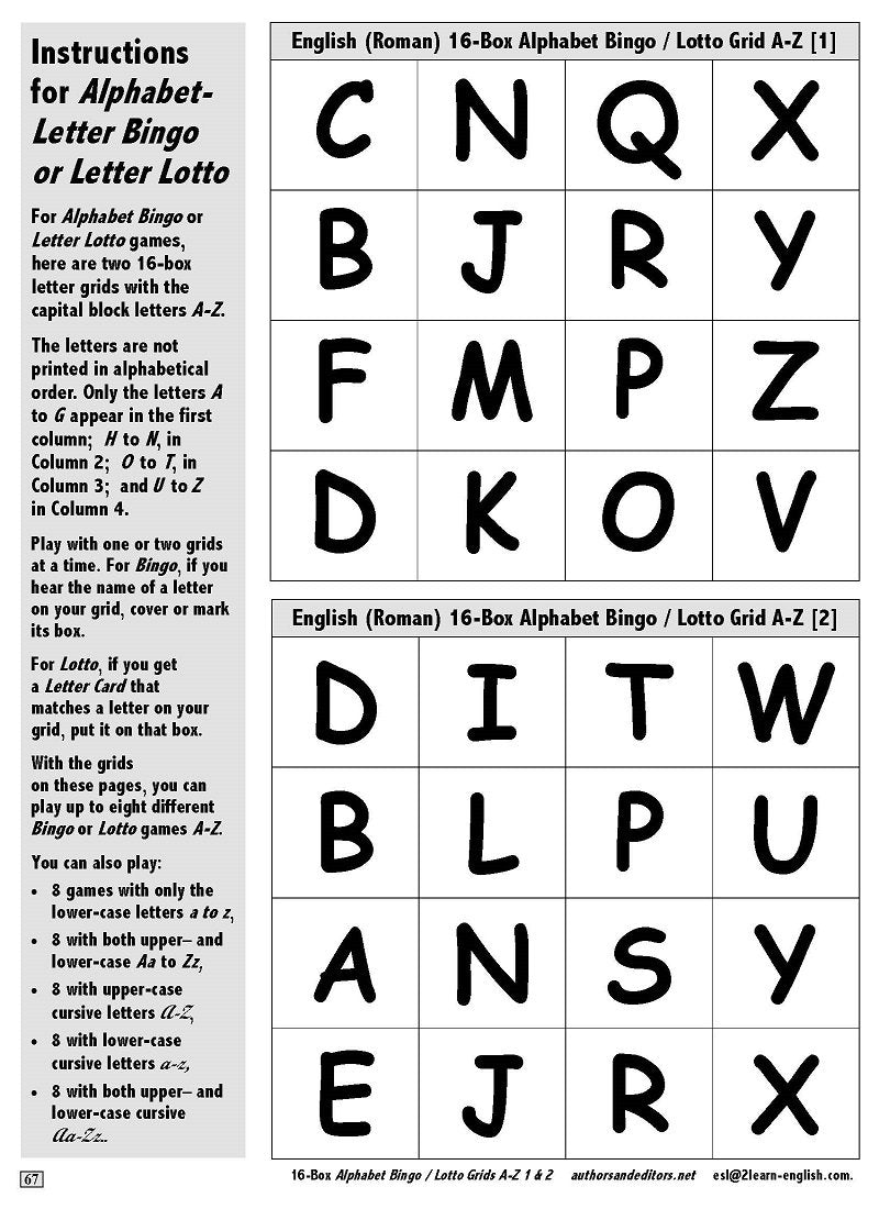 A-03.05 Play Alphabet Bingo & Lotto with Larger Grids or Boards