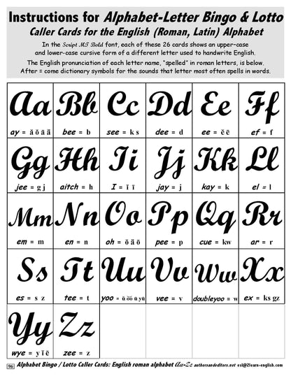 A-03.06: Play Alphabet Bingo & Lotto with Cursive Letters