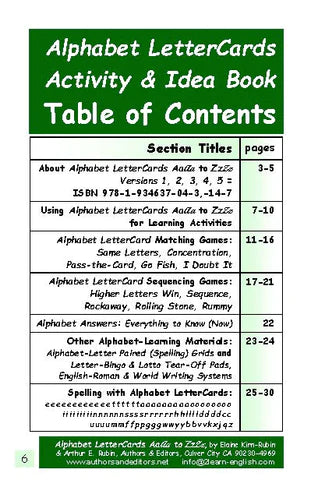 A-07 Alphabet Letter Cards Aa to Zz: Five 104-Card Packs + 24-Page Activities & Ideas Book (Digital Version)