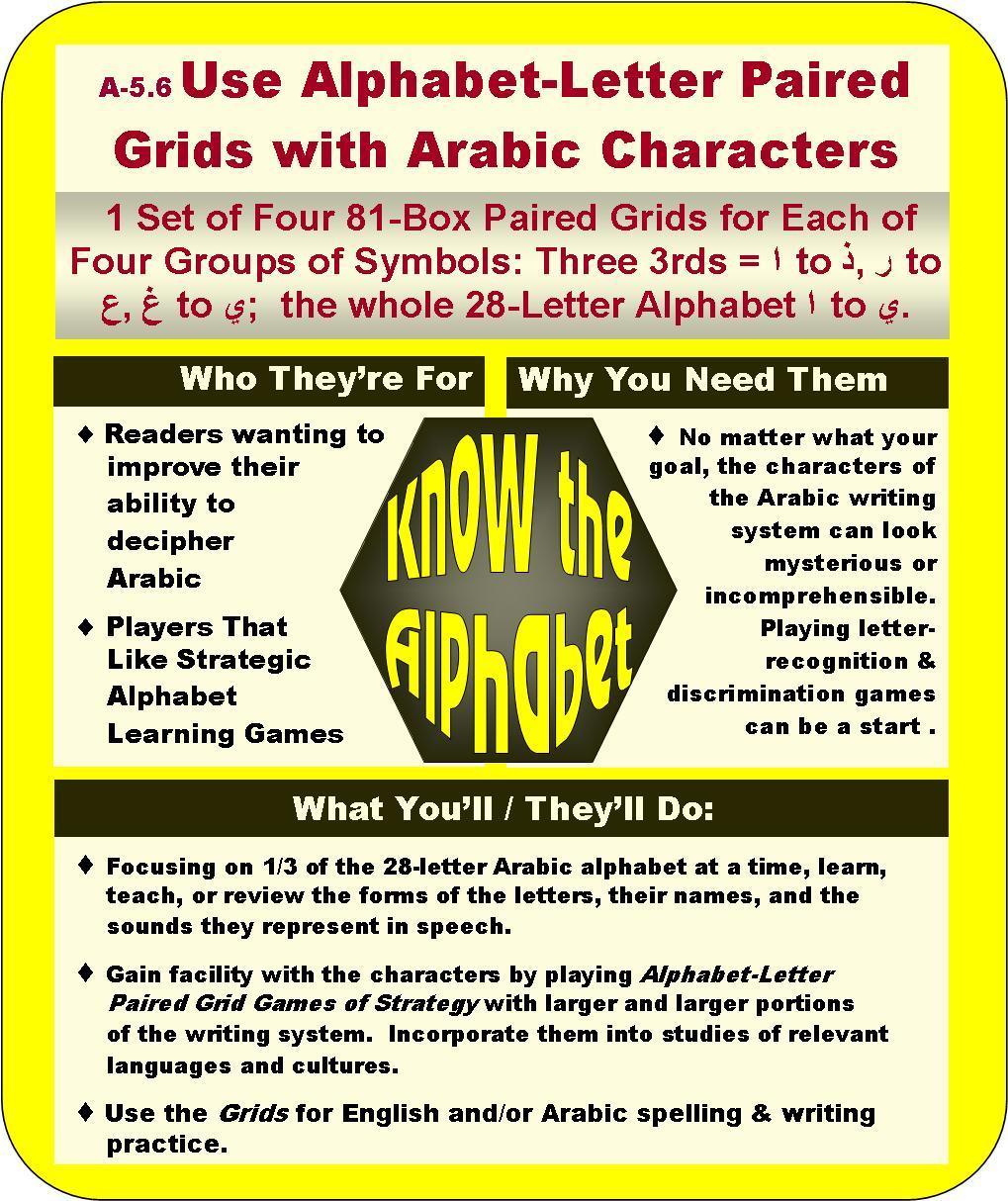 A-05.06: Use Alphabet-Letter Paired Grids with Arabic Characters