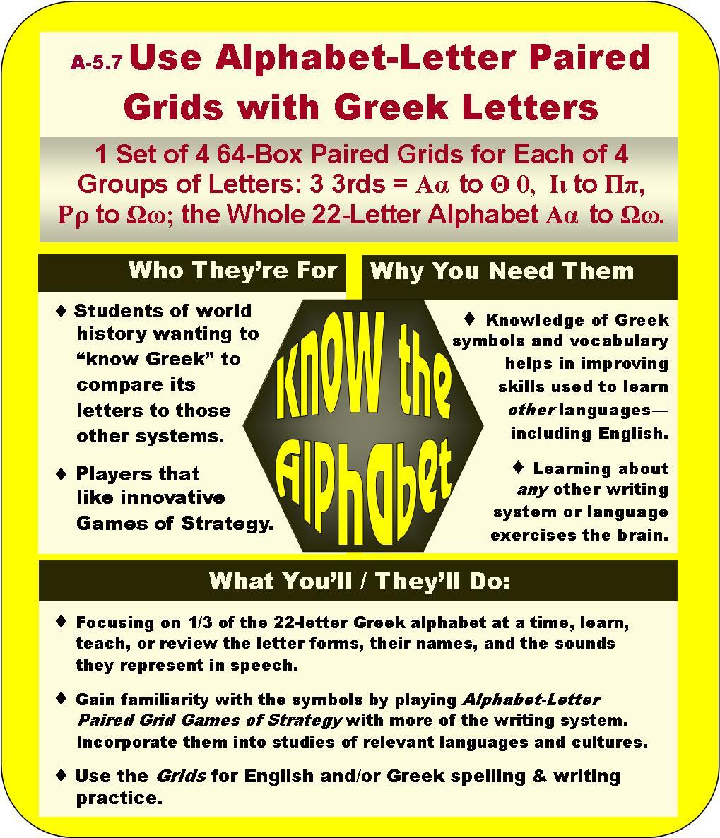 A-05.07 Use Alphabet-Letter Paired Grids with Greek Characters