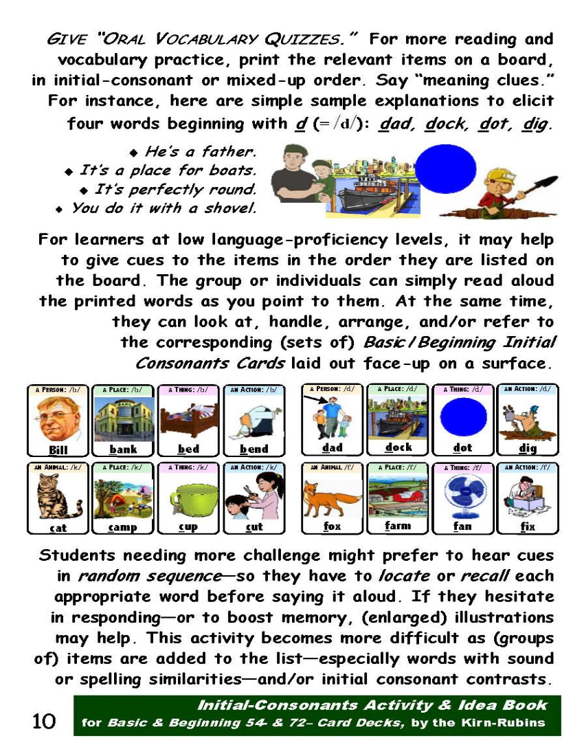 B-02.2 Get Reasoning and Instructions for Use of Initial-Consonant Cards, Basic & Beginning