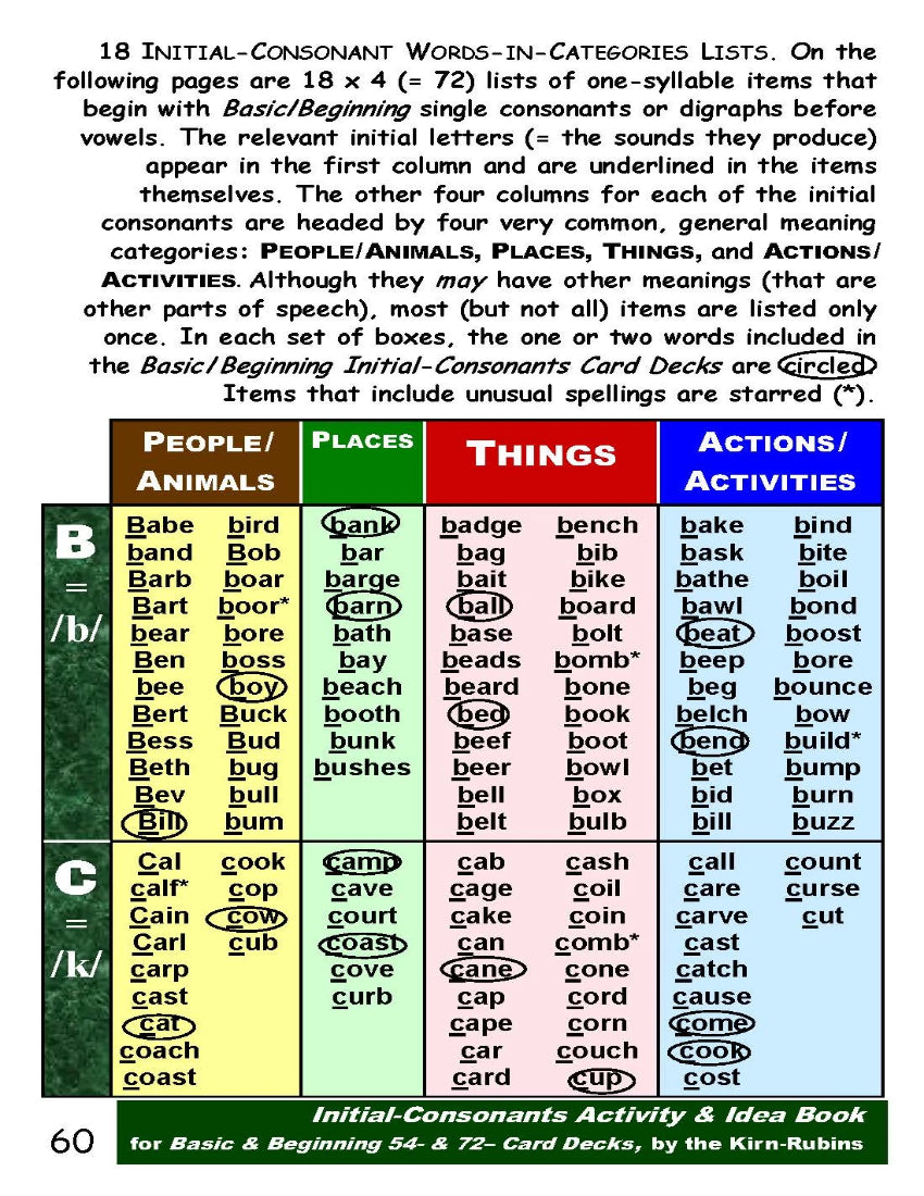 B-02.02 Get Reasoning and Instructions for Use of Initial-Consonant Cards - Basic & Beginning