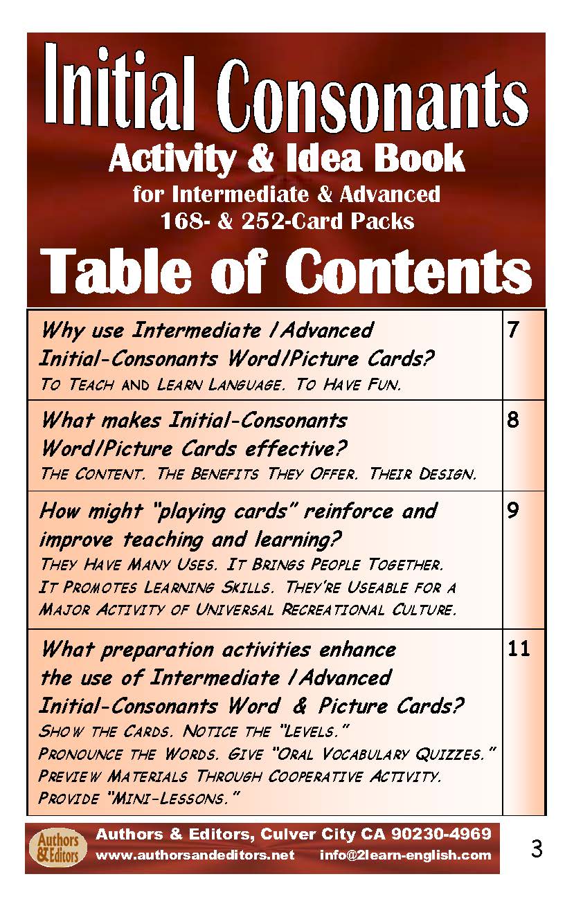 B-02.5 Get Rationale & Instructions Book for Initial-Consonants Cards - Intermediate & Advanced