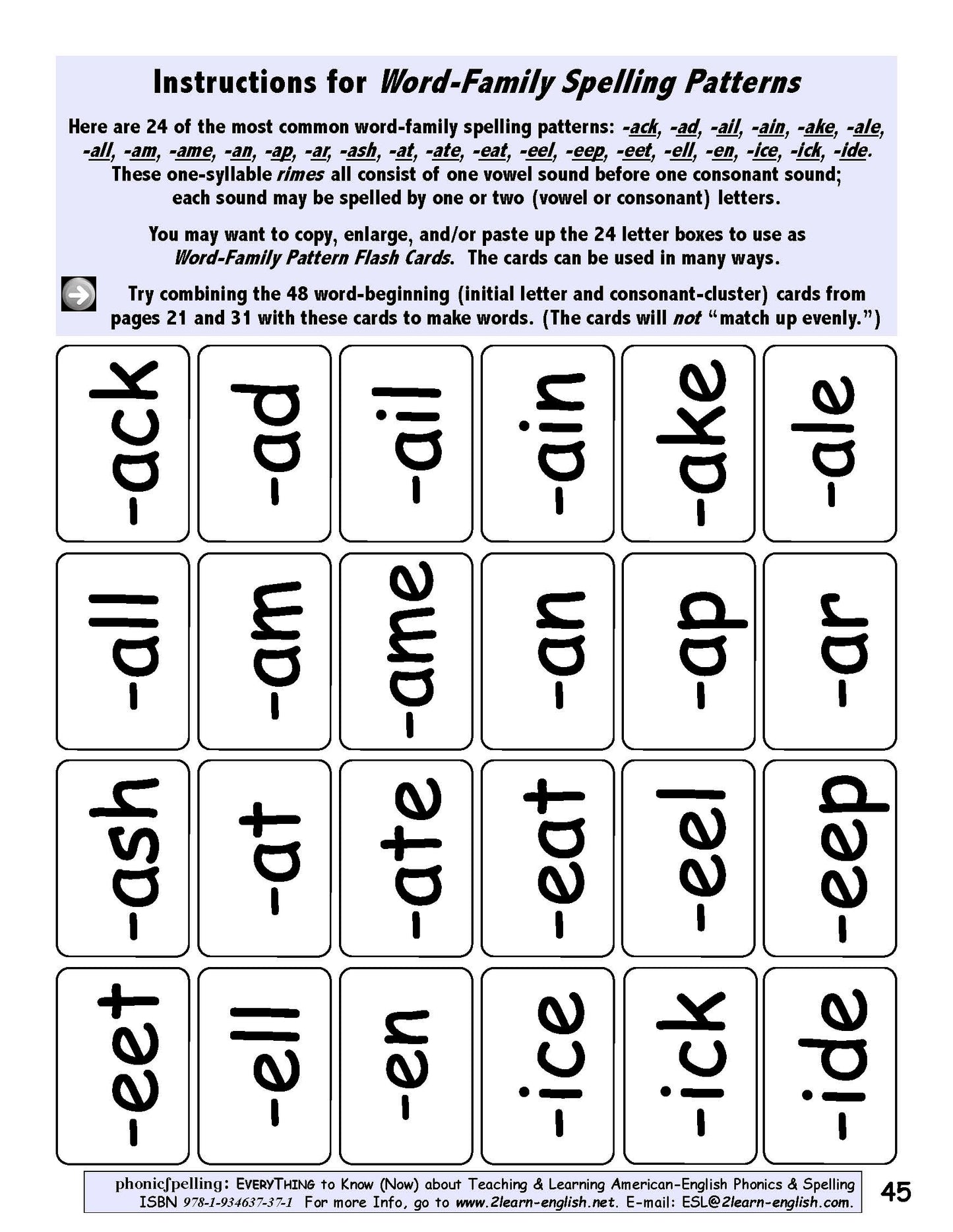 B-03.01 Get 48 Most Common Word-Family Spelling Patterns