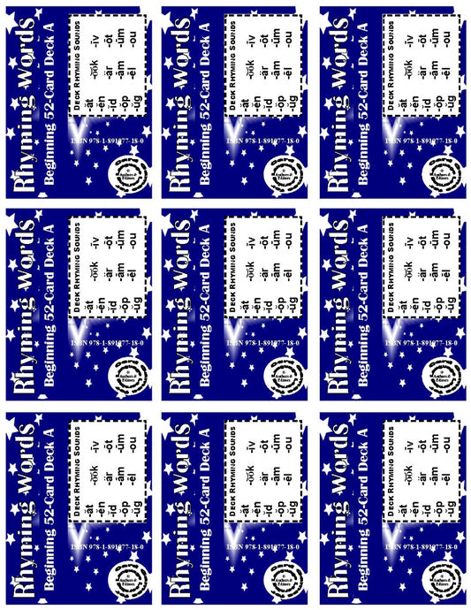B-03.03 Get & Use Deck A of 52 Beginning Rhyming-Words Picture Cards