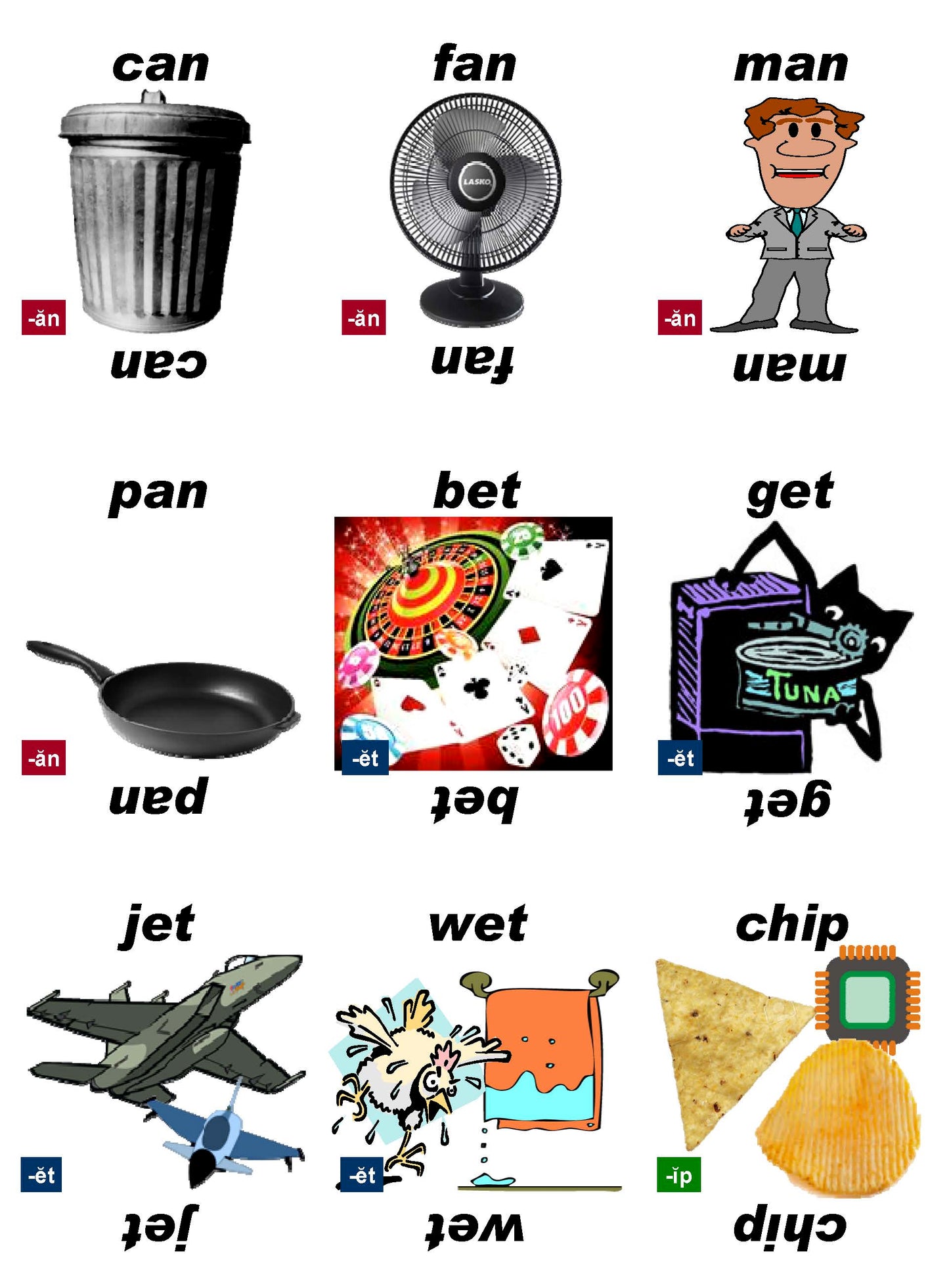 B-03.04 Get & Use Deck B of 52 Beginning Rhyming-Words Picture Cards