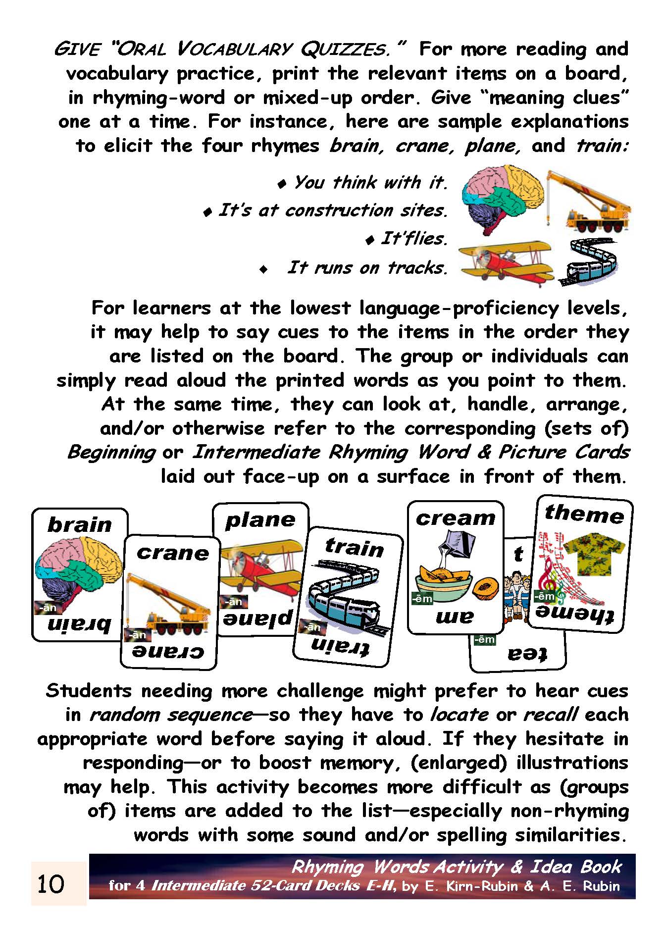 B-03.07 Create and Use Intermediate Rhyming-Word Card Decks