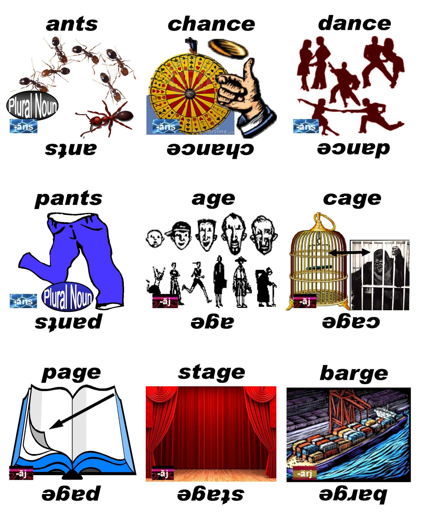 B-03.11 Get & Used Deck H of 52 Intermediate Rhyming-Words Picture Cards