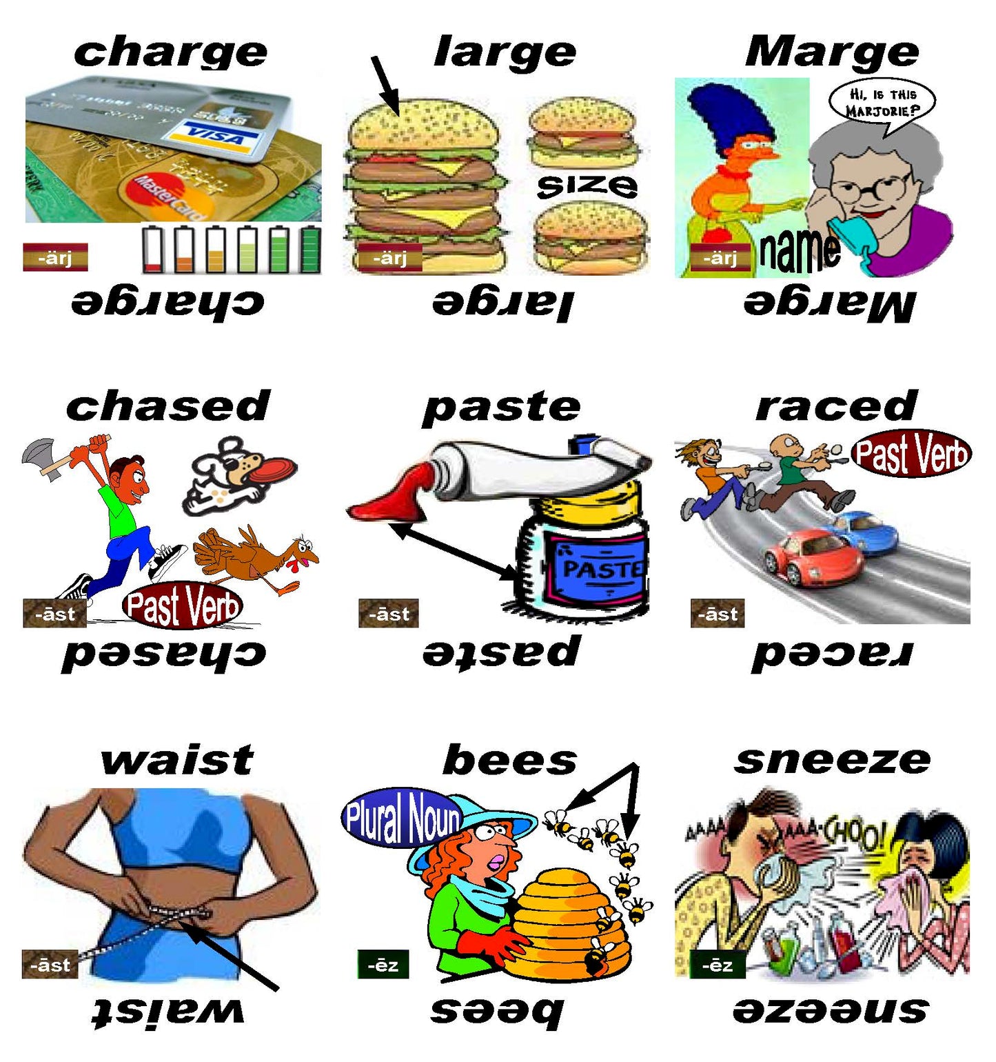 B-03.11 Get & Used Deck H of 52 Intermediate Rhyming-Words Picture Cards