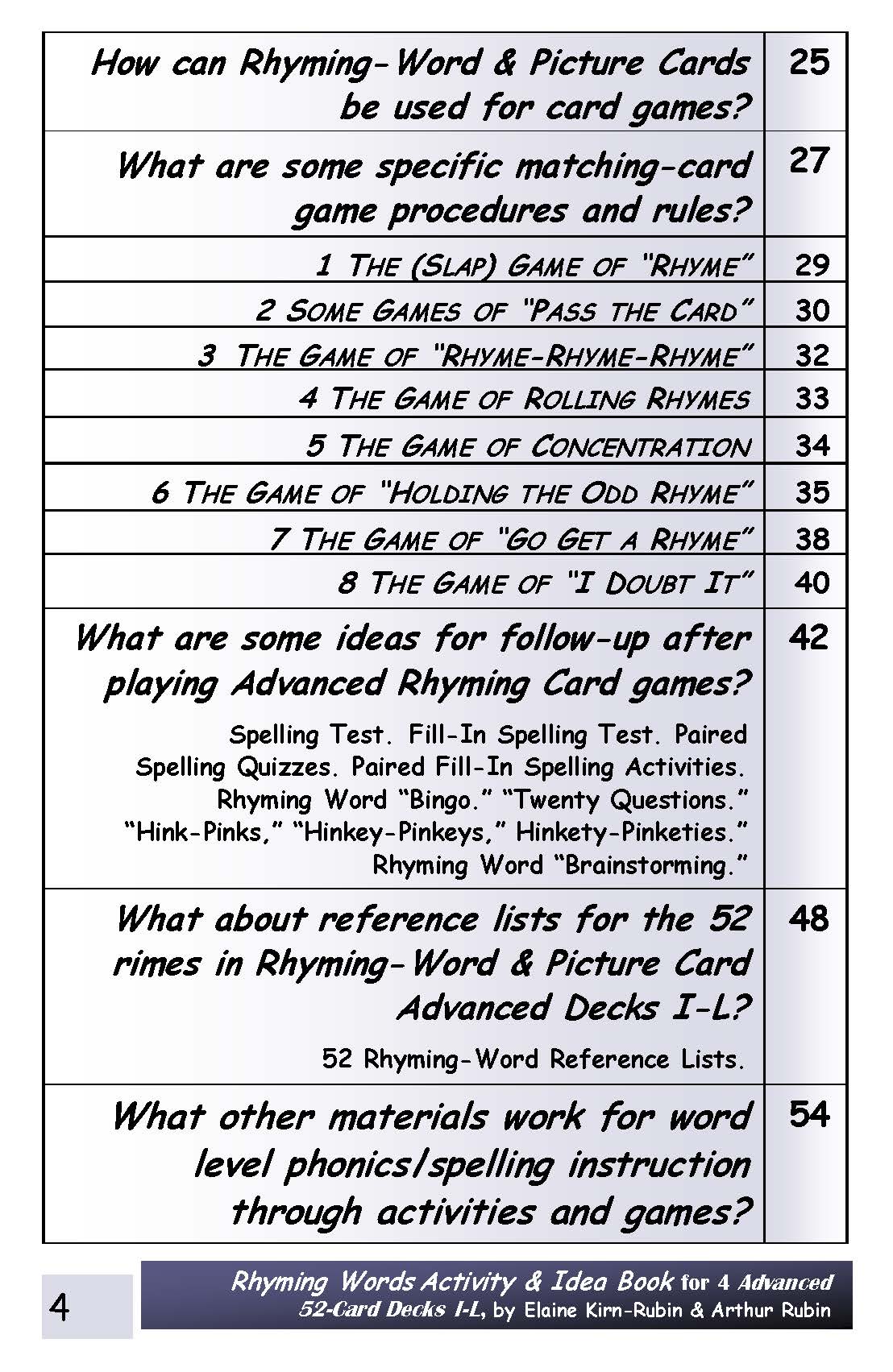 B-03.12 Get Reasoning & Instructions for Use of Advanced Rhyming-Word Card Decks I-L