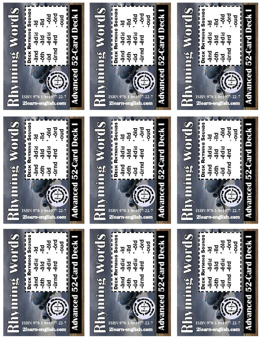 B-03.13 Get & Use Deck I of 52 Advanced Rhyming-Words Picture Cards
