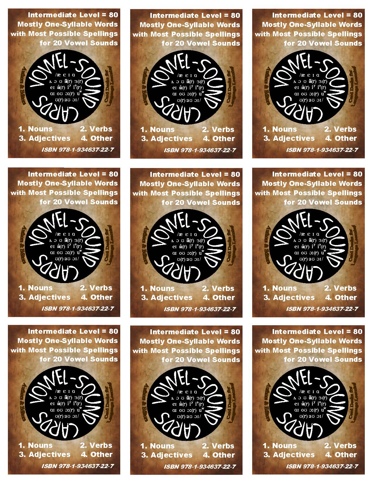 B-05.06 Get & Use 80 Intermediate Vowel Sounds & Spelling Cards