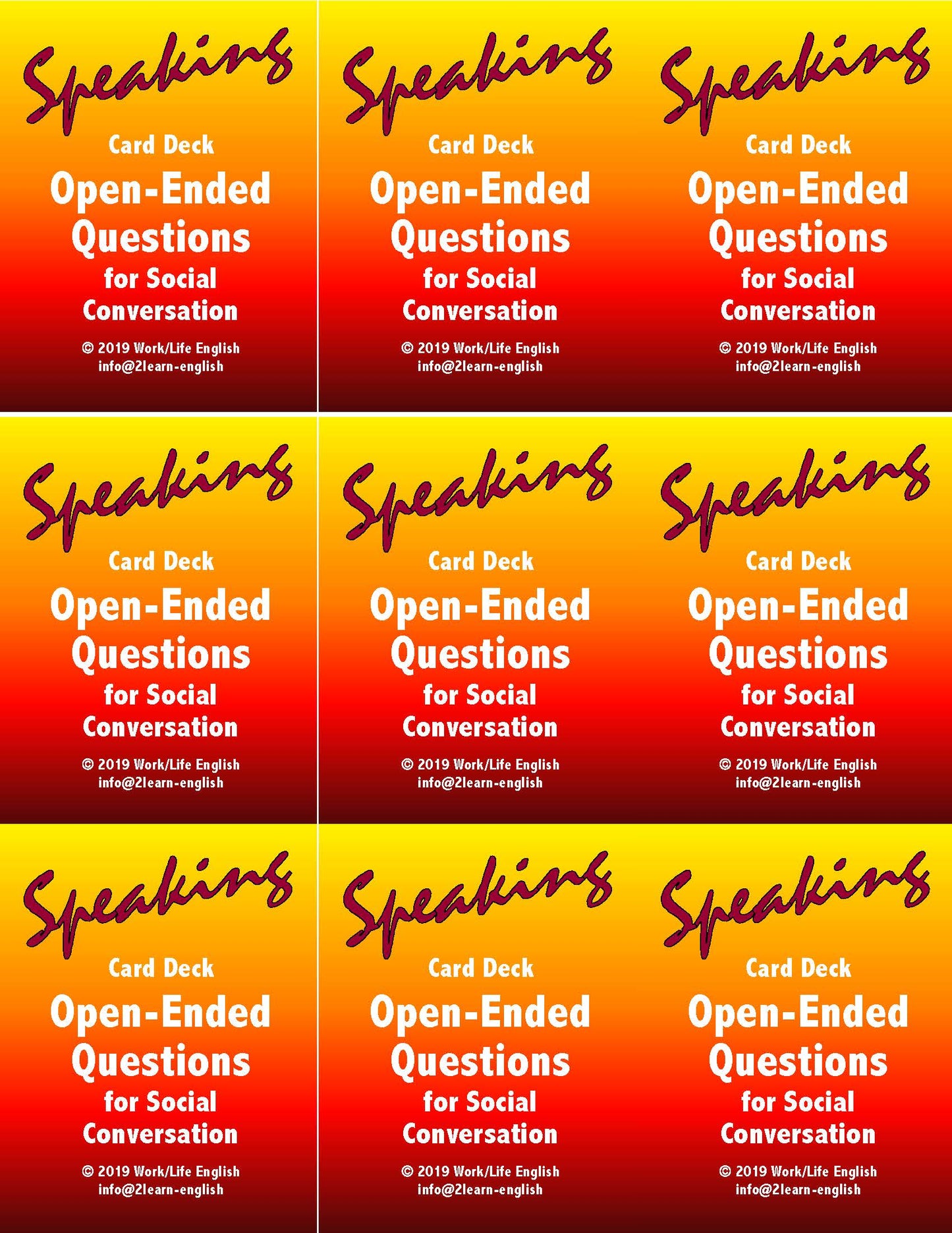 E-12 Open-Ended Questions for Social Conversation (Digital Version)