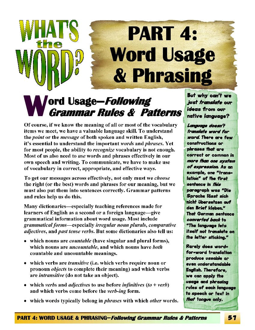 C-02.04 Consider Word Grammar, Usage & Phrasing