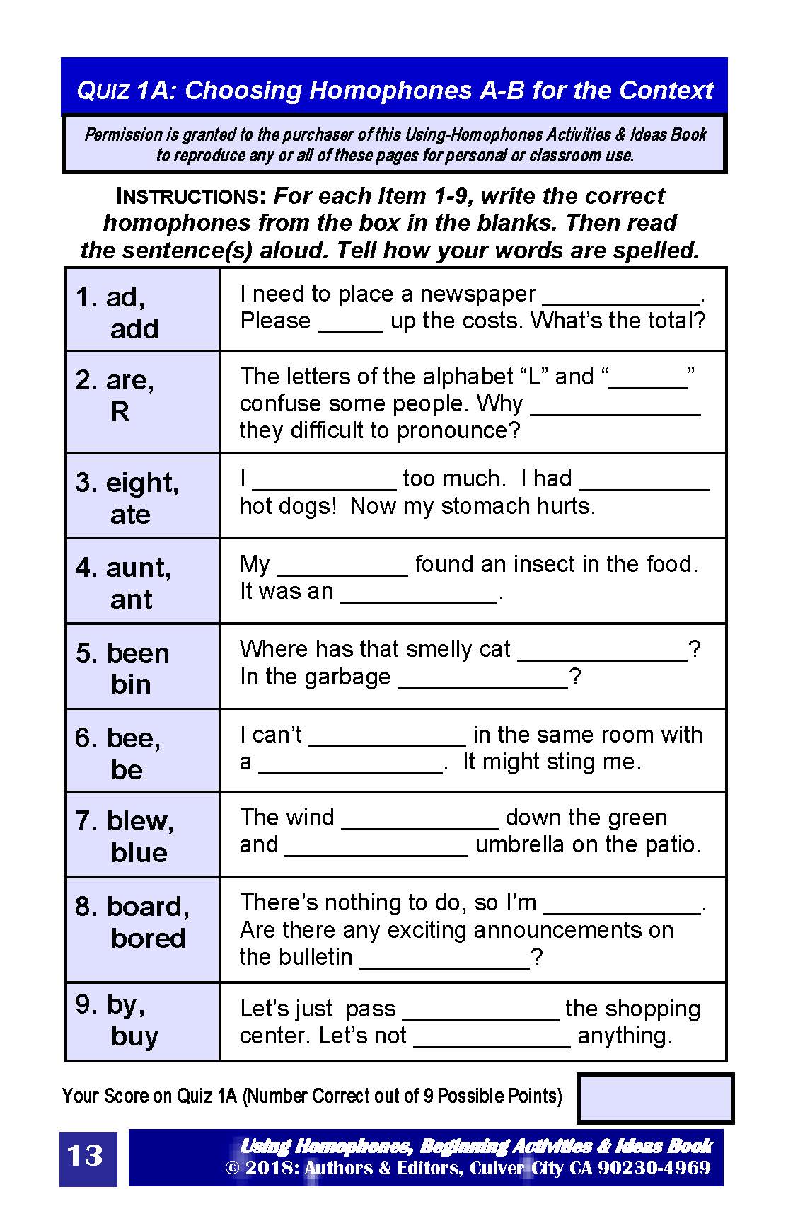 C-05.03 Get Reasons & Instructions for Using Homophones: Beginning Card Decks 1-6