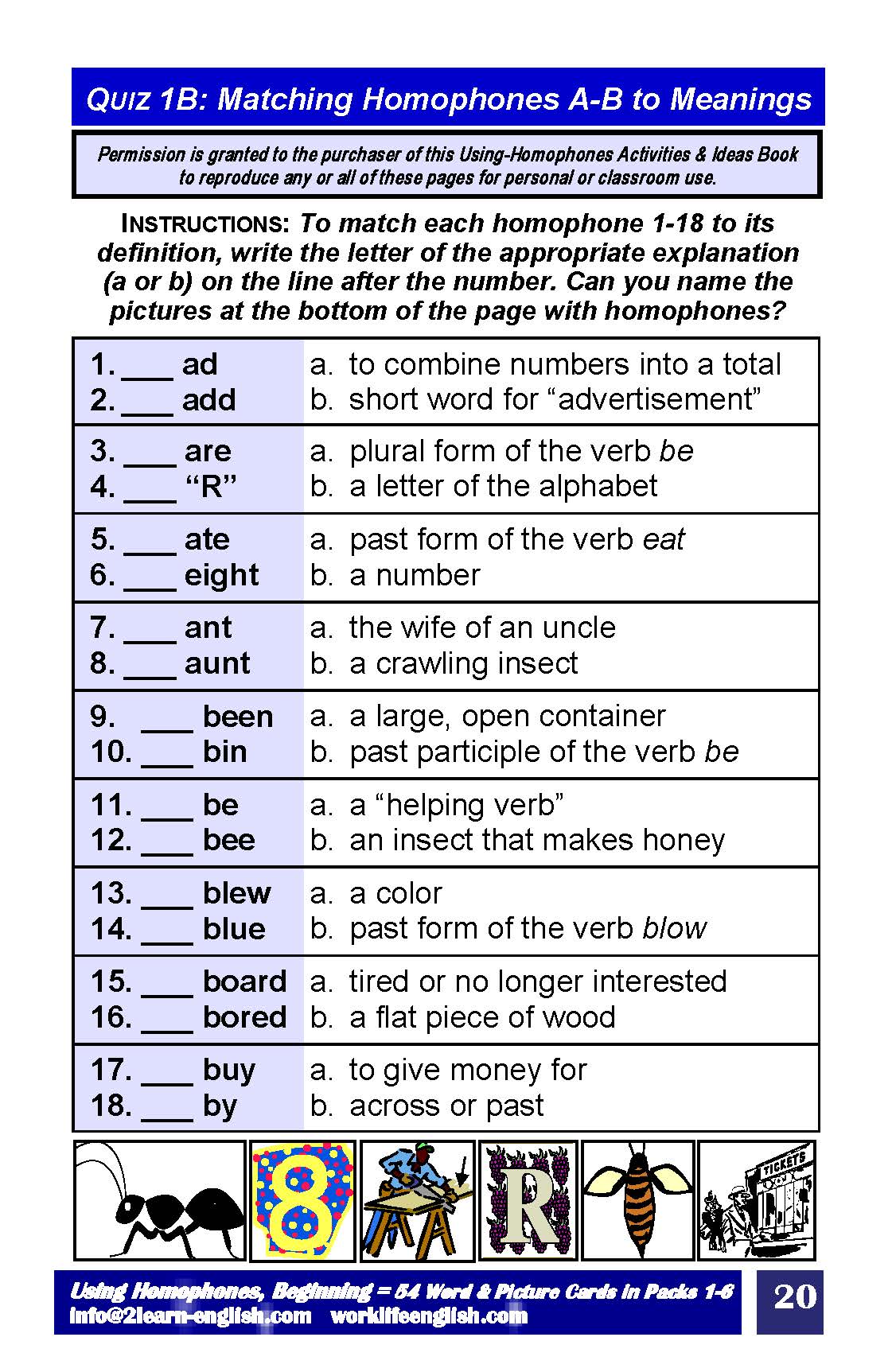C-05.03 Get Reasons & Instructions for Using Homophones: Beginning Card Decks 1-6