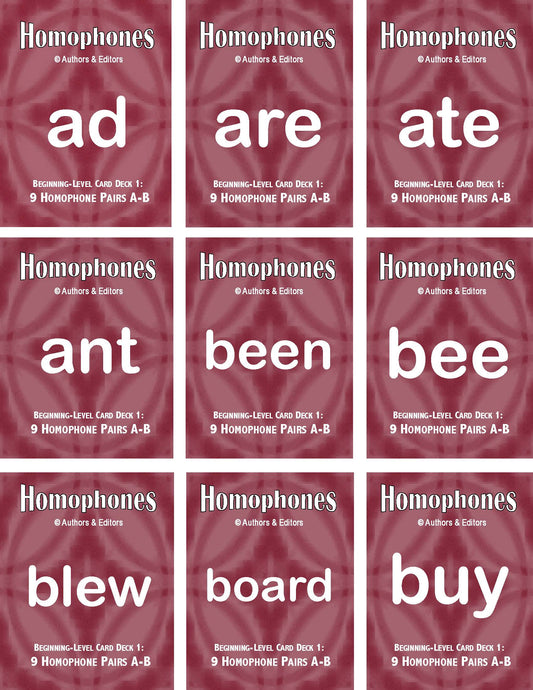 C-05.4.1 Homophone Pairs decks 1-6