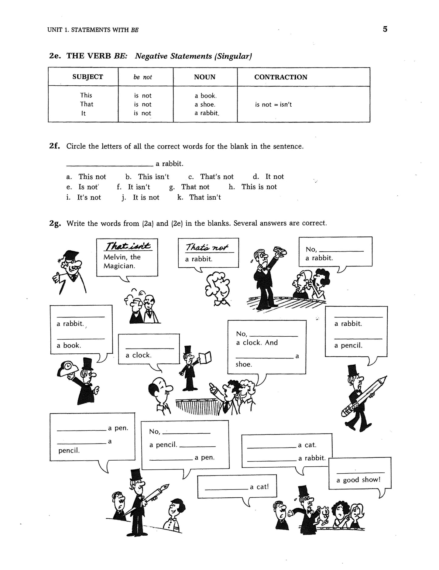 D-01.04 Understand & Make Statements with BE, Singular & Plural, Affirmative & Negative