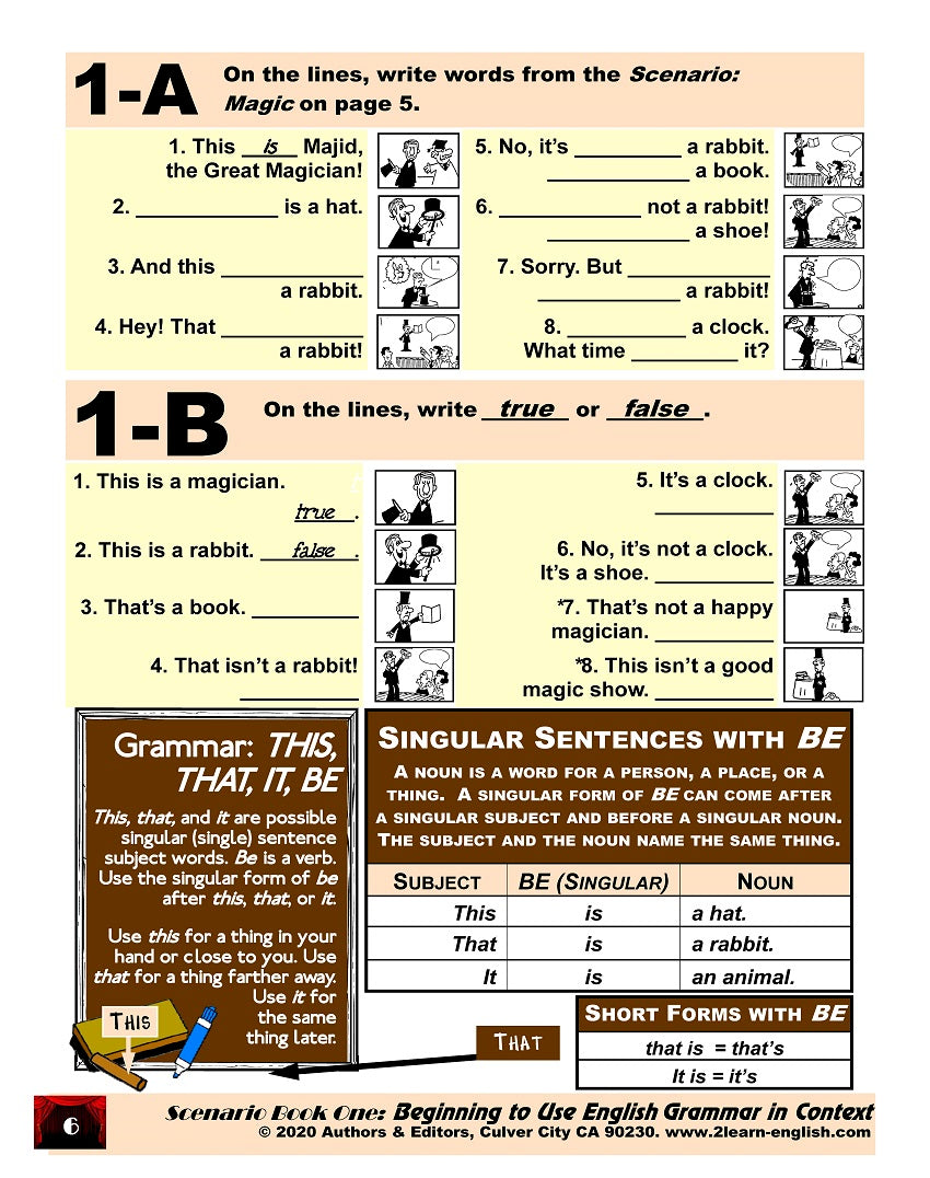 D-01.05 Understand & Make Statements with BE + Pronouns, 3rd Person Singular/Plural, Affirmative/Negative