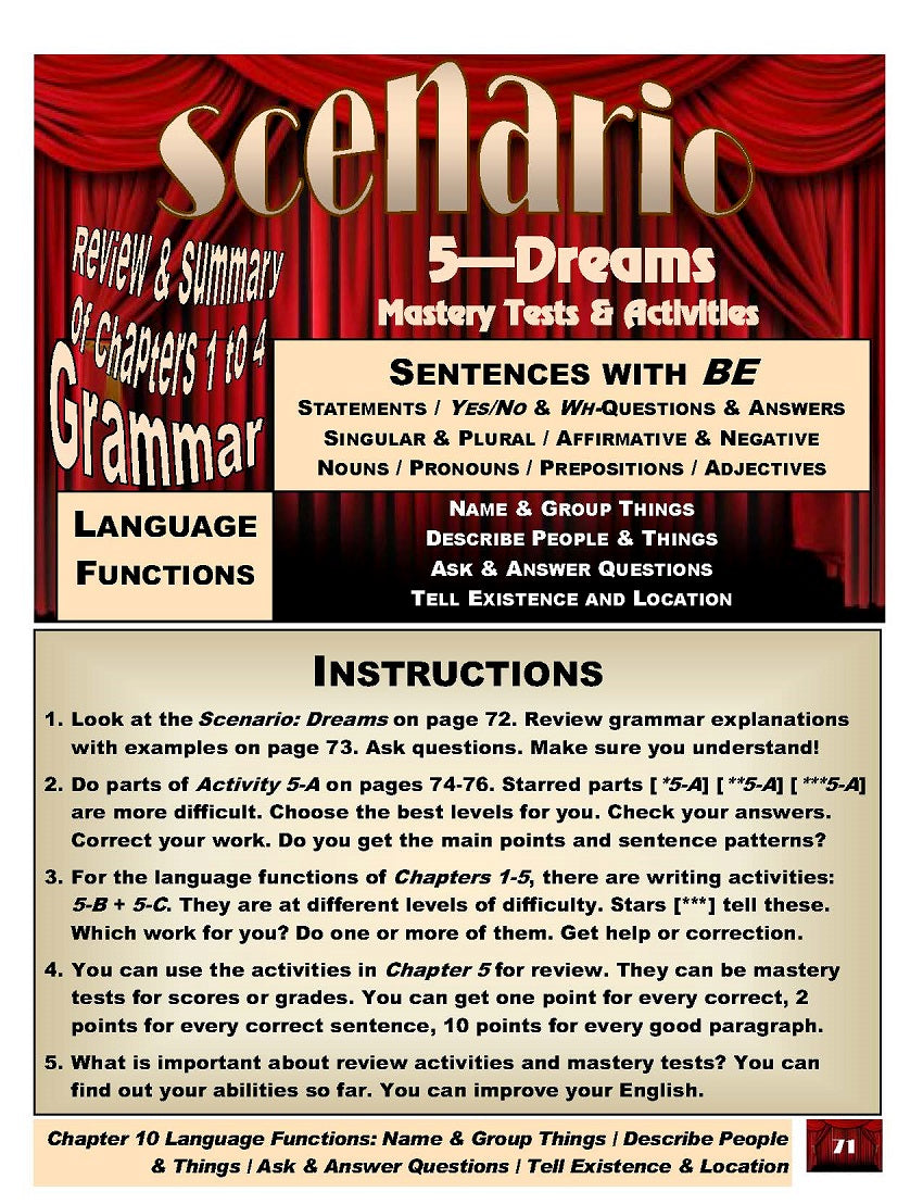 D-01.15 Review & Summarize Kinds of BE-Sentences That Name, Describe, Group, Ask, Answer & Express (Existence)