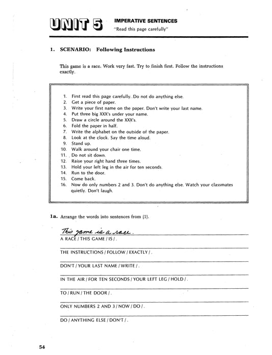 D-02.04 Read & Create Imperative-Verb (+ Object) Sentences