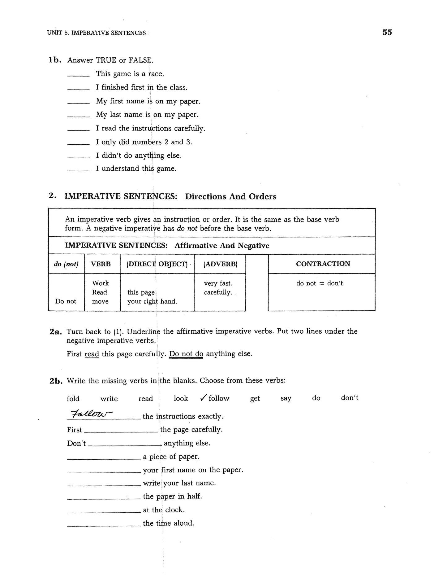 D-02.04 Read & Create Imperative-Verb (+ Object) Sentences