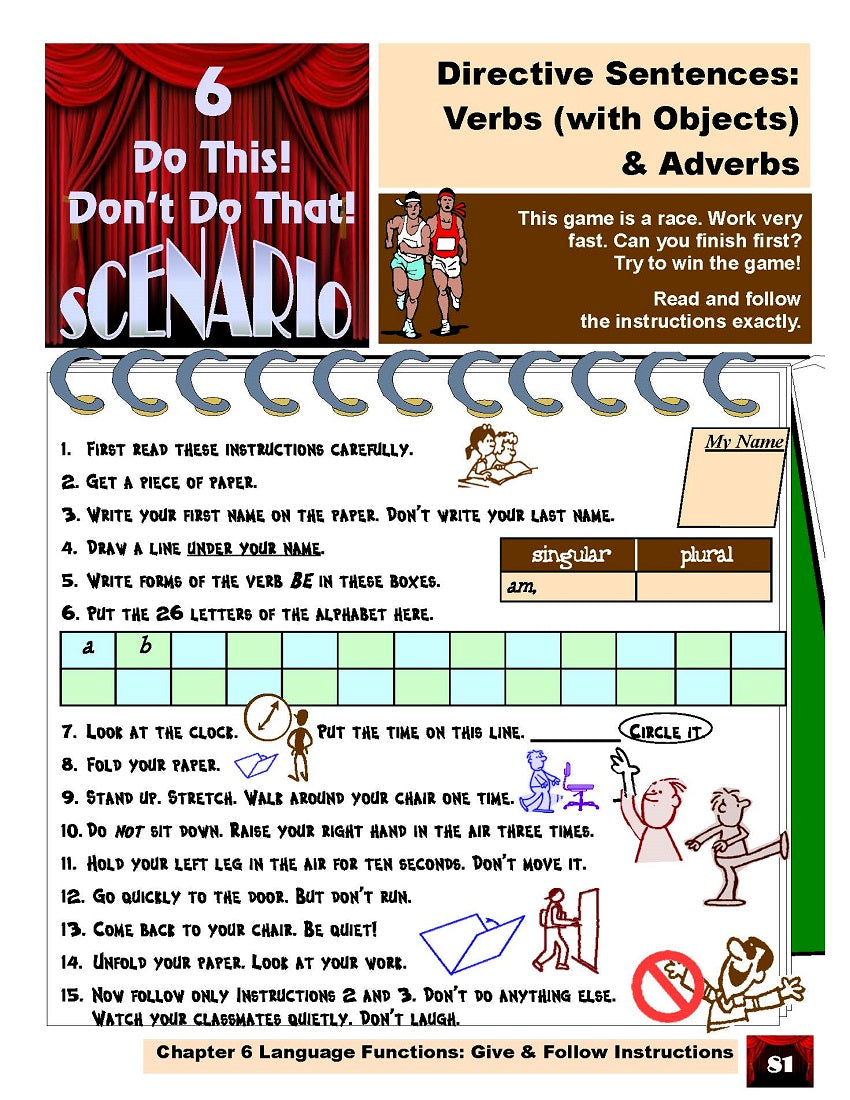D-02.05 Get & Make Directive Sentences: Verbs (with Objects) & Adverbs