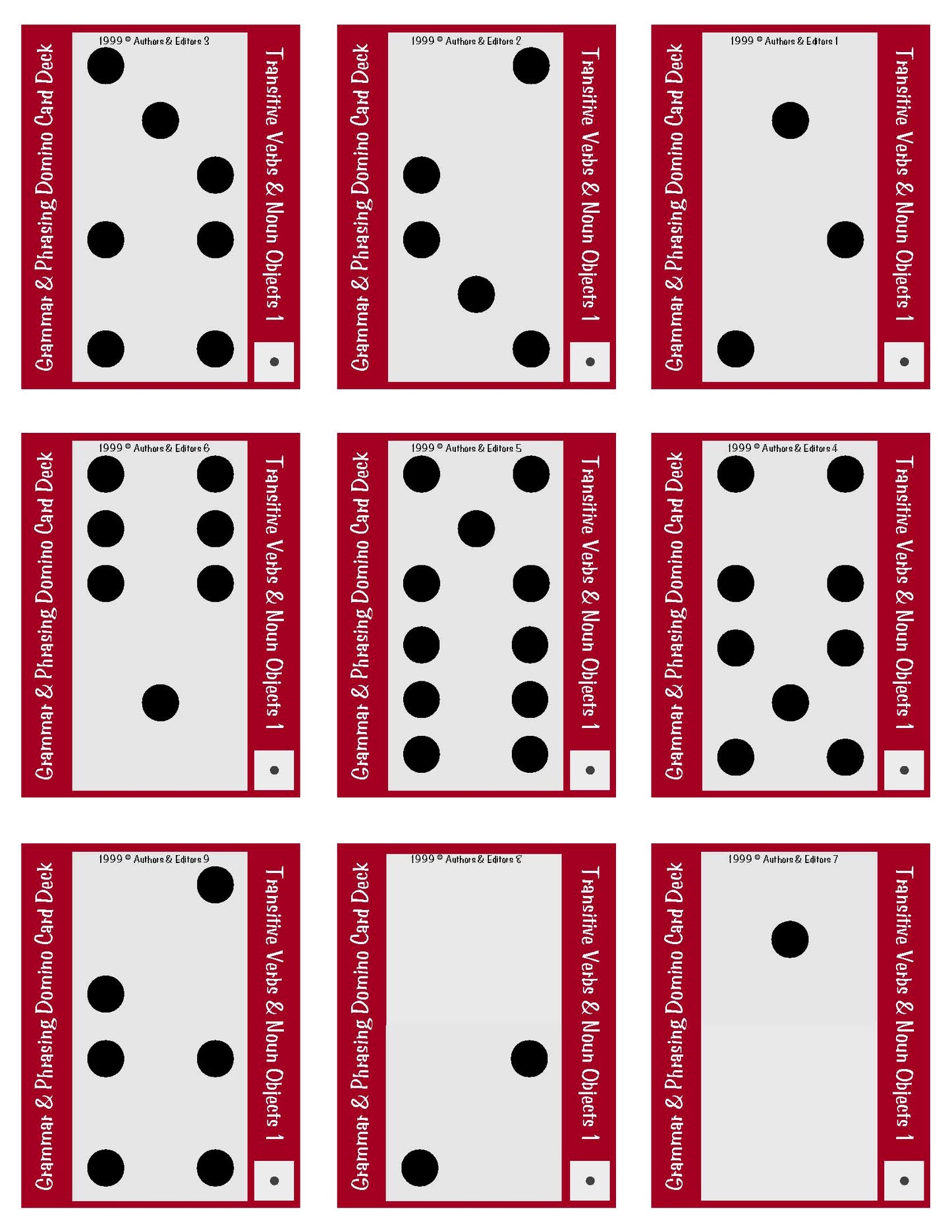 C-10b Phrasing of Verb Phrases (six 28-Card Decks)
