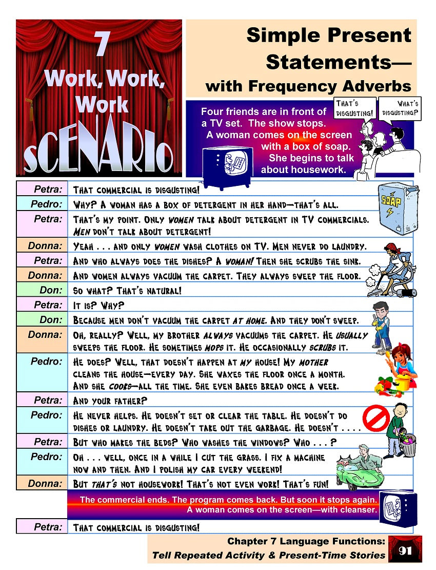 All　D-03.07　for　English　Frequency　Work/Life　Statements　Simple-Present　Use　–　(with　Adverbs)