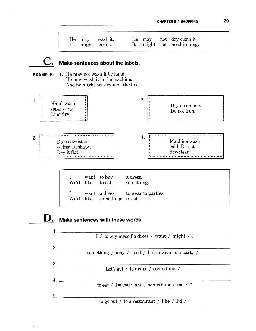 D-06.03 Use Modal-Verb + Infinitive Phrasing for Desires, Requests (for Permission), Possibility & Advice