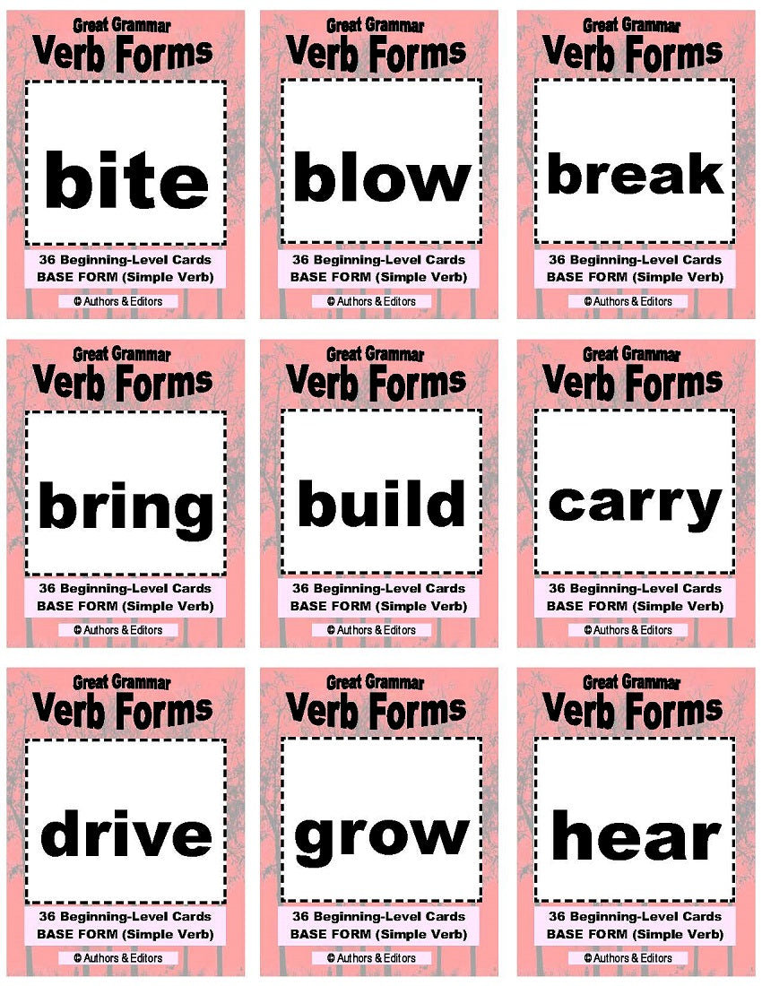 D-08.10 Get & Use a 72 Card Deck of Beginning-Level, Base + Past-Form Verbs