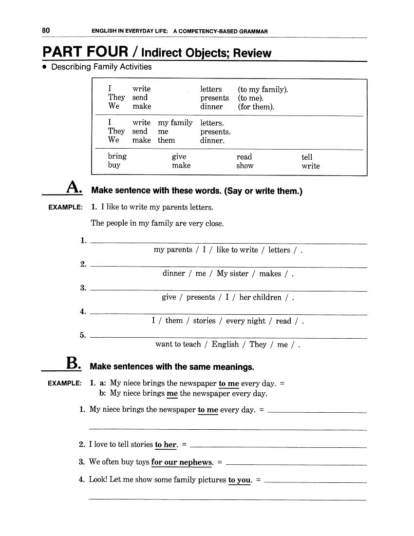 D-12.02 Add Prepositional Phrases, Possessives & Indirect Objects to Sentences