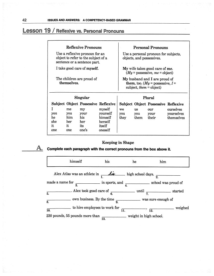 D-12.04 Compare & Contrast Personal, Reflexive & Reciprocal Pronouns